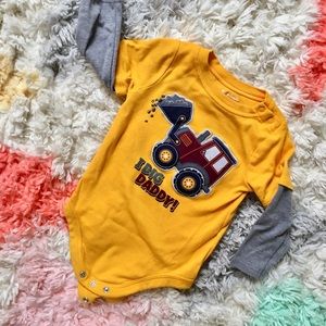 Boys 18 months Backhoe Onesie